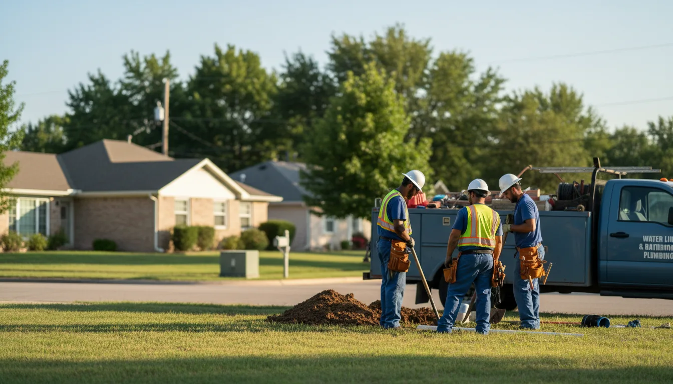 Residential water line and bathroom plumbing service in Pittsburg, MO